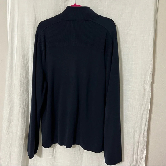 Banana Republic Sweater Men's XL NavyBlue Mock Neck 1/4 Zip Pullover Lon… - Picture 2 of 7